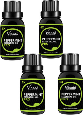 

VIHADO Peppermint Essential Oil 6x PRO Faster - 10 ML (Pack of 4)(10 ml)
