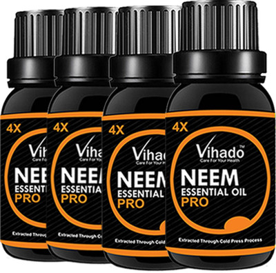 

VIHADO 100% Pure Cold Pressed Neem Oil For Hair, Skin & Nails - Natural Insect Repellent Hair Oil 4X PRO (20 ML) (PACK OF 4)(20 ml)