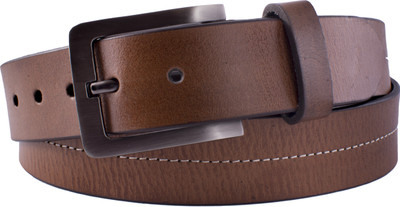 

U+N Men Casual Brown Genuine Leather Belt