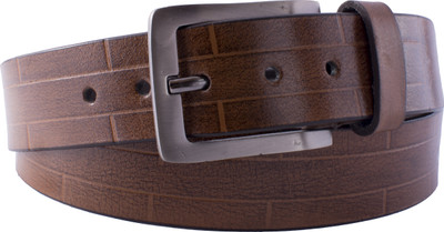 

U+N Men Casual Brown Genuine Leather Belt