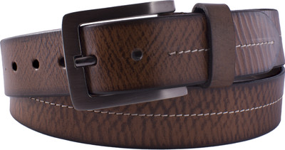 

U+N Men Casual Brown Genuine Leather Belt