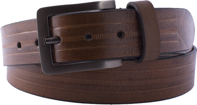 

U+N Men Casual Brown Genuine Leather Belt