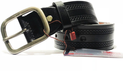

OODI Men Casual Black Genuine Leather Belt