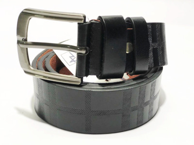 

OODI Men Casual Grey Genuine Leather Belt, Black