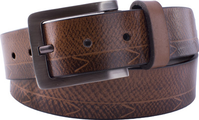 

U+N Men Casual Brown Genuine Leather Belt