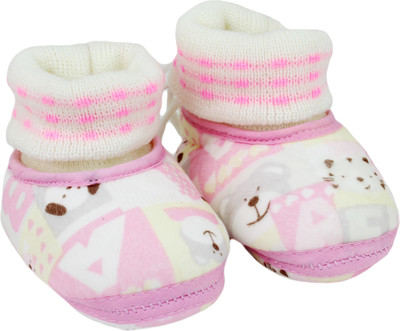 

Neska Moda 0 To 12 Month Baby Booties(Toe to Heel Length - 12 cm Pink)