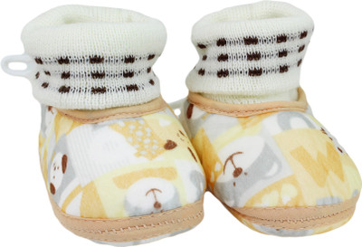 

Neska Moda 0 To 12 Month Baby Booties(Toe to Heel Length - 12 cm Brown)