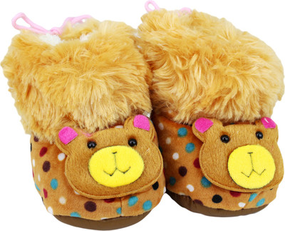 

Neska Moda 0 To 12 Month Baby Booties(Toe to Heel Length - 12 cm Brown)