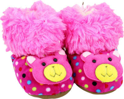 

Neska Moda 0 To 12 Month Baby Booties(Toe to Heel Length - 12 cm Pink)