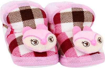 

Neska Moda 0 To 12 Month Baby Booties(Toe to Heel Length - 12 cm Pink)