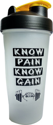 

UDAK WHITE YELLOW KNOW PAIN KNOW GAIN 700ML PROTEIN SHAKER BOTTLE / GYM BOTTLE / SIPPER 700 Shaker(Pack of 1, Yellow, White), Multicolor