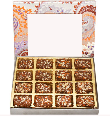 

Ghasitaram Gifts Diwali Gifts - Blue Printed 16 pcs English Brittles Chocolate Box Brittles(400 g)