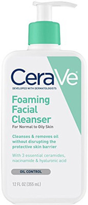 

CeraVe Foaming Facial Cleanser 12 oz for Daily Face Washing, Normal to Oily Skin(355 ml)