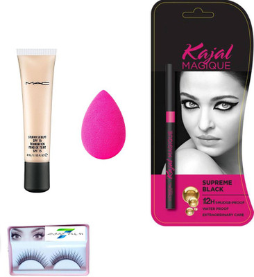

sirf tum 7 sirf tum 7eyelashes,puff blender,kajal magique supreme black,mac studio sculpt spf 15 foundation fond de teint set ( 4 )(Set of 4)