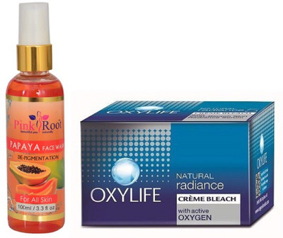 

Pink Root PAPAYA FACE WASH 100ML WITH OXYLIFE NATURAL RADIANCE BLEACH(Set of 2)