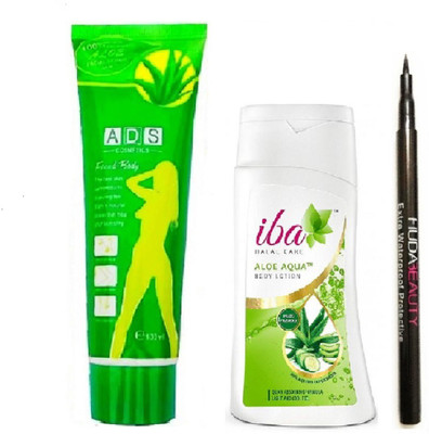 

iba halal care body lotion with face scrub and eyeliner(Set of 3)