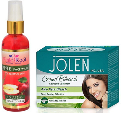 

Pink Root APPLE FACE WASH 100ML WITH JOLEN ALOE VERA BLEACH(Set of 2)