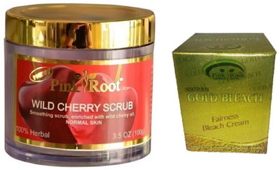 

Pink Root WILD CHERRY SCRUB 100G WITH GOLD BLEACH 50G(Set of 2)