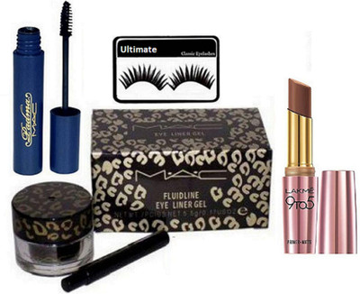 

Ultimate Eyelashes, Fluidline Eyeliner, mascara, Primer+matte Lipstick(Set of 4)
