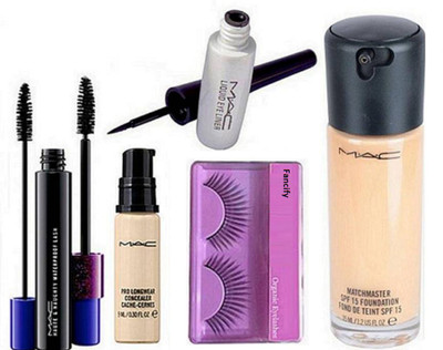 

Fancify Eyelashes Matchmaster Spf 15 Foundation , Concealer, Haute and Naughty Double Effect Mascara, Liquid Eyeliner(Set of 5)