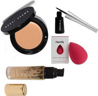 

Fancify Sponge Puff, Liquid Eyeliner, Bobbi Brown Corrector Concealer, Matte Liquid Foundation(Set of 4)