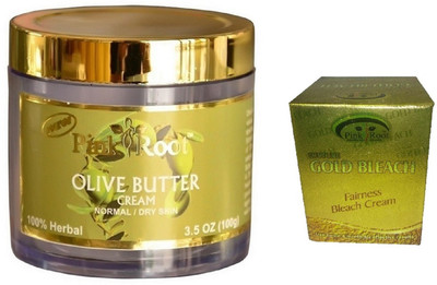 Pink Root OLIVE BUTTER CREAM 100G WITH GOLD BLEACH 50G(Set of 2)