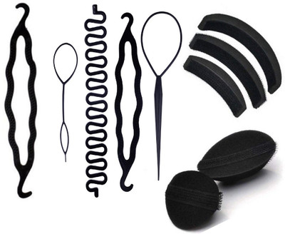 

JAGTEK Hair Combo , Hair Styling Twist tool , Hair Volumizer , Hair Base Puff(Set of 10)