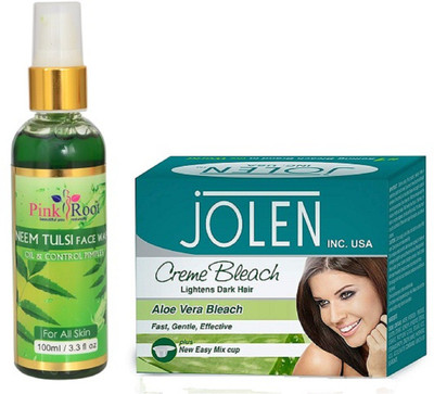 

Pink Root NEEM FACE WASH 100ML WITH JOLEN ALOE VERA BLEACH(Set of 2)