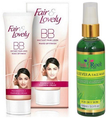 

Pink Root ALOE VERA FACE WASH 100ML WITH FAIR & LOVELY BB CREAM(Set of 2)