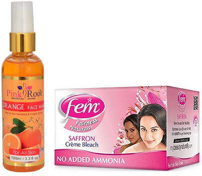 

Pink Root ORANGE FACE WASH 100ML WITH FEM SAFFRON BLEACH(Set of 2)