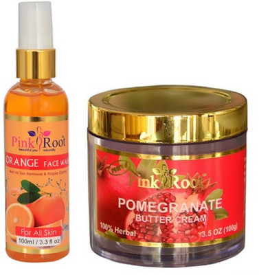 

Pink Root ORANGE FACE WASH 100ML WITH POMEGRANATE CREAM 100GM(Set of 2)