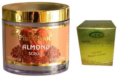 

Pink Root ALMOND SCRUB 100G WITH GOLD BLEACH 50G(Set of 2)