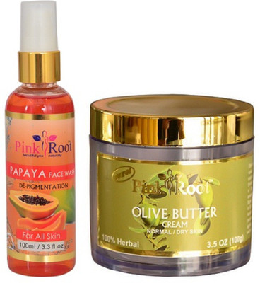 

Pink Root PAPAYA FACE WASH 100ML WITH OLIVE BUTTER CREAM 100GM(Set of 2)