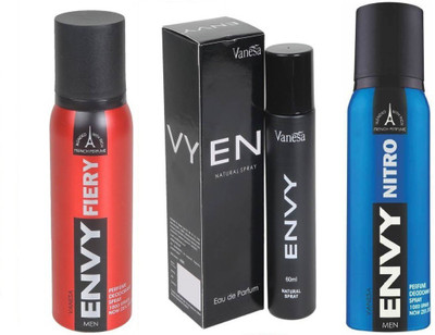 

Envy Fiery, Men 60ml & Nitro Perfume Spray 3pcs.(Set of 3)