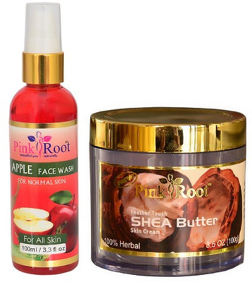 

Pink Root APPLE FACE WASH 100ML WITH SHEA BUTTER CREAM 100GM(Set of 2)