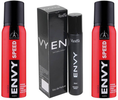 

Envy Speed 2pcs. & Men 60ml 1pc. Deodorant Spray - For Men(300 ml, Pack of 3)