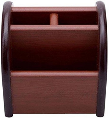 

Xingli 3 Compartments Wooden Pen stand(Dark brown)