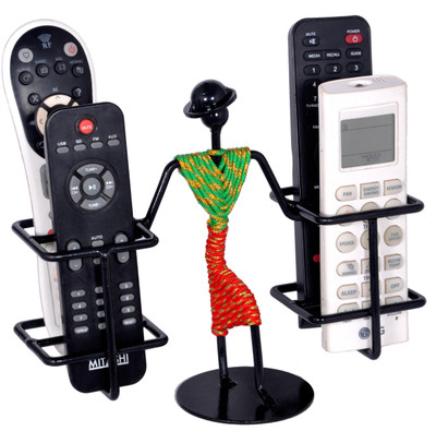 

D&V ENGINEERING 4 Compartments IRON Remote Holder/Remote Stand (GREEN & RED with Dancing Lady) for TV,AC,DTH,Etcâ¦(Green, Red)