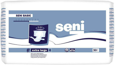 seni Basic Adult Diapers - 30 Pieces (Extra Large) Adult Diapers - XL(30 Pieces)