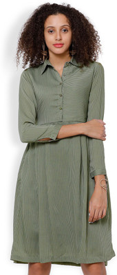Tokyo Talkies Women Shift Brown Above Knee/Mid Thigh Length Dress