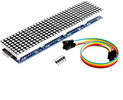 

xcluma MAX7219 Microcontroller 4 in 1 Display with 5P Line Dot Matrix Module Electronic Components Electronic Hobby Kit