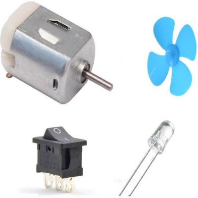 

Robodo Science Educational Learning Hobby Kit (1 DC motor 1 Propeller 1 SPDT switch 1 LED ) Educational Electronic Hobby Kit