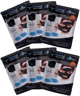 

Le Maroco Charcoal Mask Cream Oil Control Anti-Acne Whitening & Deep Cleansing Blackhead Remover ( Pack of 6 )162 ml(162 ml)
