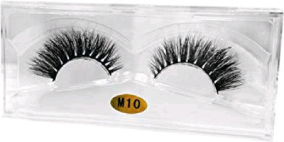 

sweetpea Imported Black Natural Thick Long False Eyelashes with Adhesive (Set of 2 Pair) (M-10)(Pack of 1)