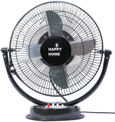 

HAPPY HOME 3 SPEED ECONOMY 3 Blade Table Fan(Black, Pack of 1)