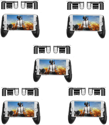 

ROQ Set of 5 3 in 1 Mobile game joystick Grip Extended Handle Game Controller Sucker Gamepad Holder for 4.7-6.4 Inch Smart Phone with PUBG Sensitive Shoot/aim Buttons L1 R1 Trigger Gaming Accessory Kit(Black, For PS)