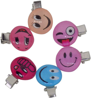 

Bueno 6 Emoji Designed Hair Clips For Girls Hair Pin(Multicolor)
