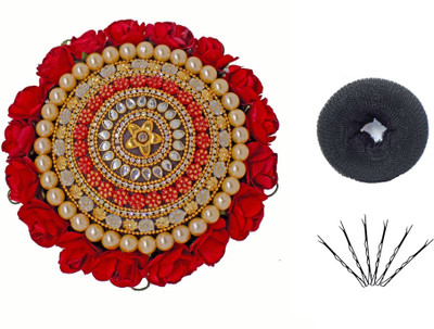 

RAAYA Hair Bun Accessories For Women Wedding, Artificial South Indian Gajra For Hair Bun With Hair Donut And Juda Bun, Hair Accessory Set, Hair Pin(Multicolor)