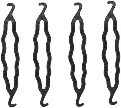 

GaDinStylo Pack of 4, Styling Clip Bun Maker Braid Tool Bun (Black) Hair Accessory Set For Women And Girls Bun Clip(Black)