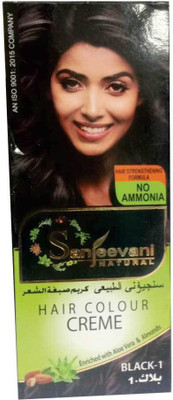 

SANJEEVANI NATURAL Black Hair Color Creme For Women & Men Hair Color(Black)